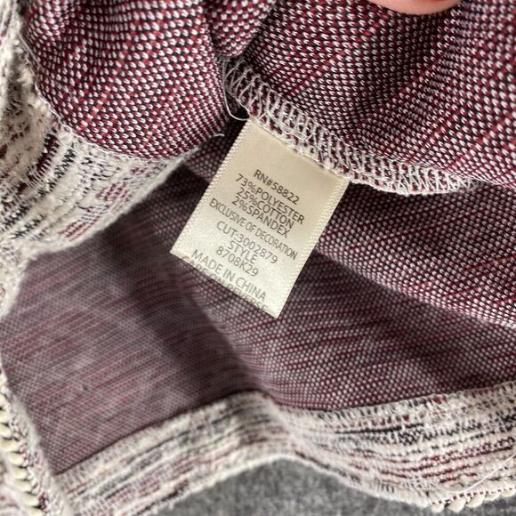 Max Studio Cardigan Women M Medium Gray Striped V-Neck Open Front Long Sleeve - Picture 6 of 9